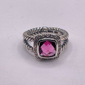 David Yurman Petite Albion Ring with Pink Tourmaline & Diamonds